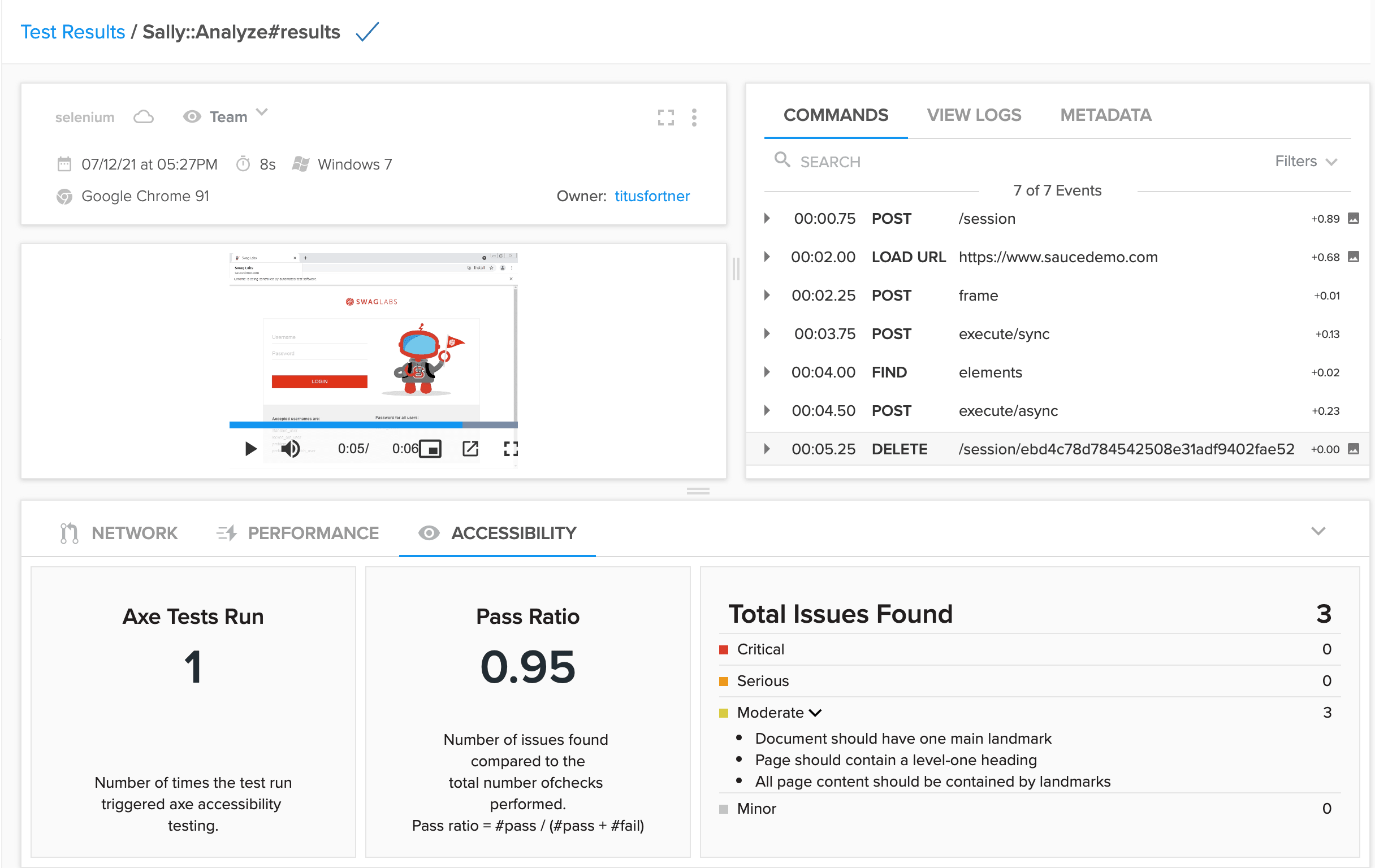 Accessibility Example in Sauce UI