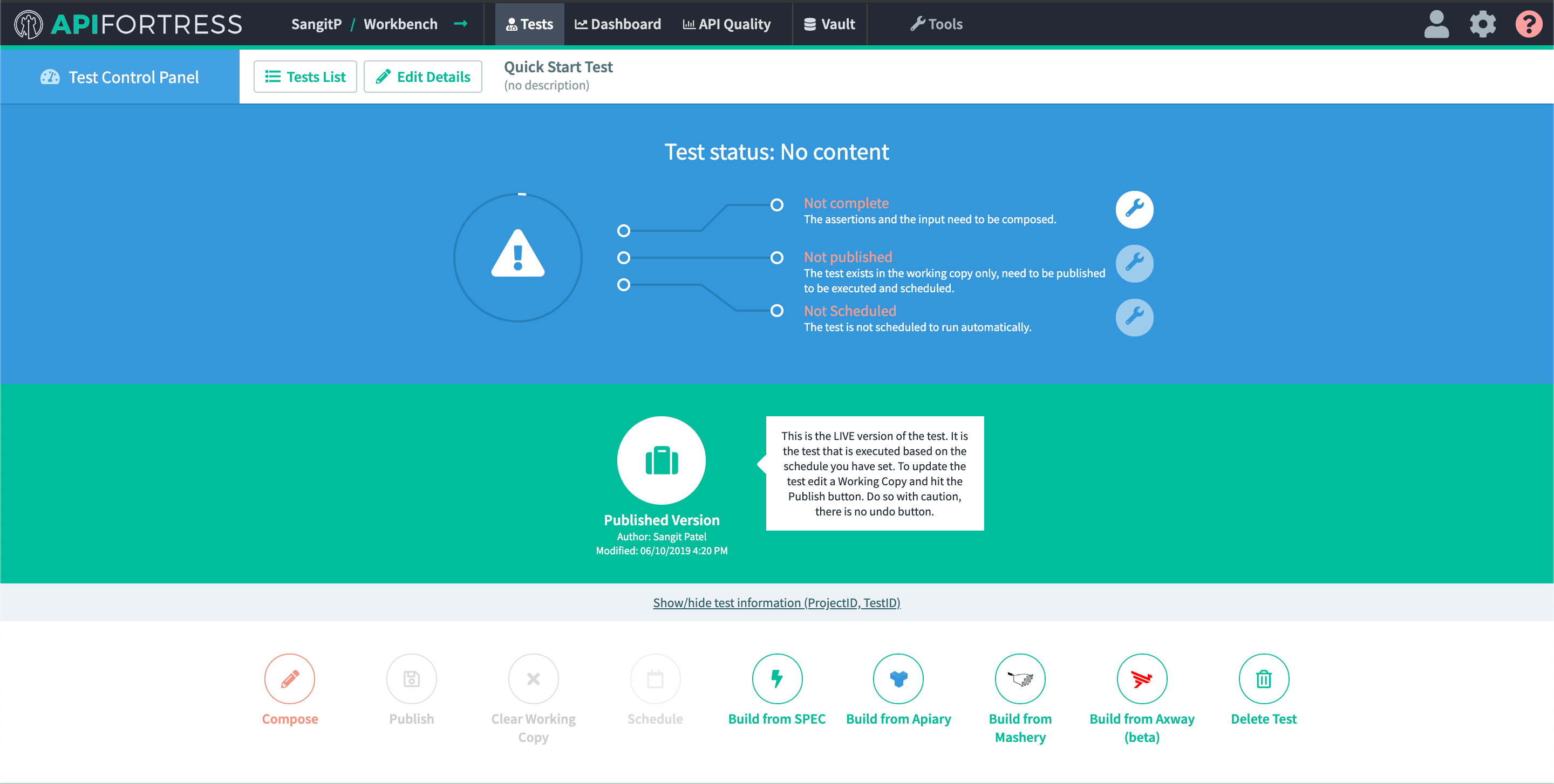 Create a Test UI