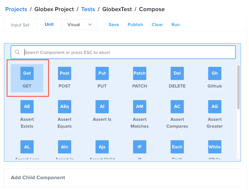 Navigating to the GET request window