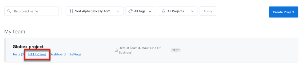 Navigating to the HAR import modal