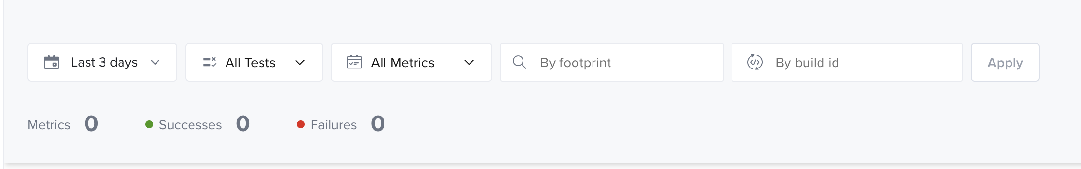 Dashboard Metrics Filters