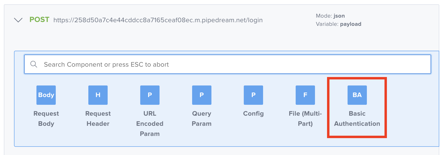 The Basic Authentication window