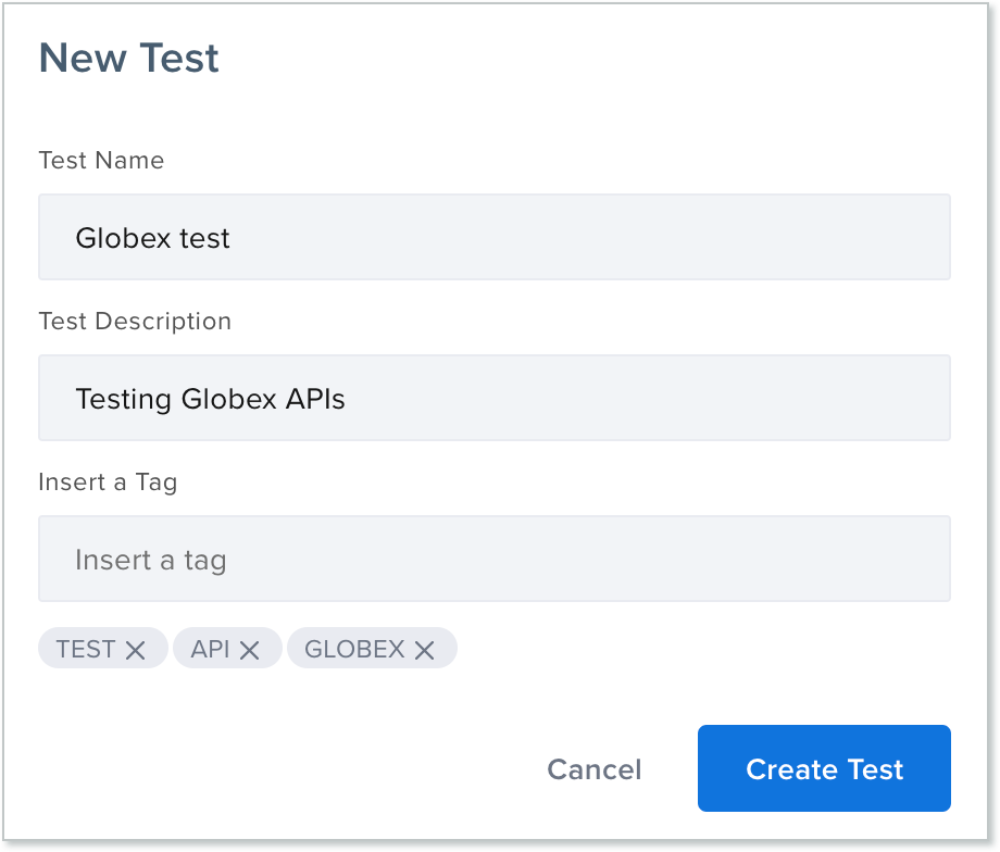 New Test window