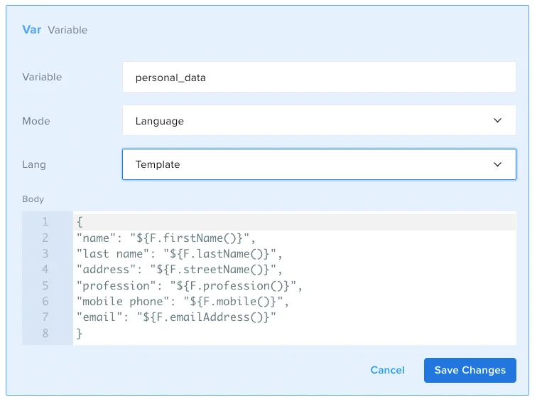 Personal data generation