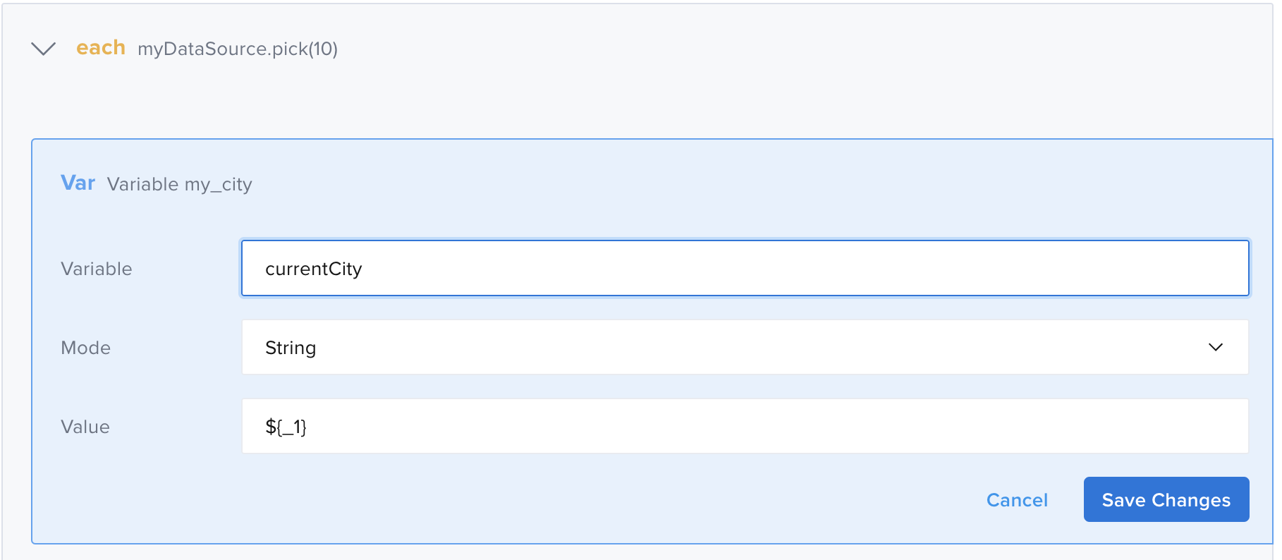 Save the value in a variable