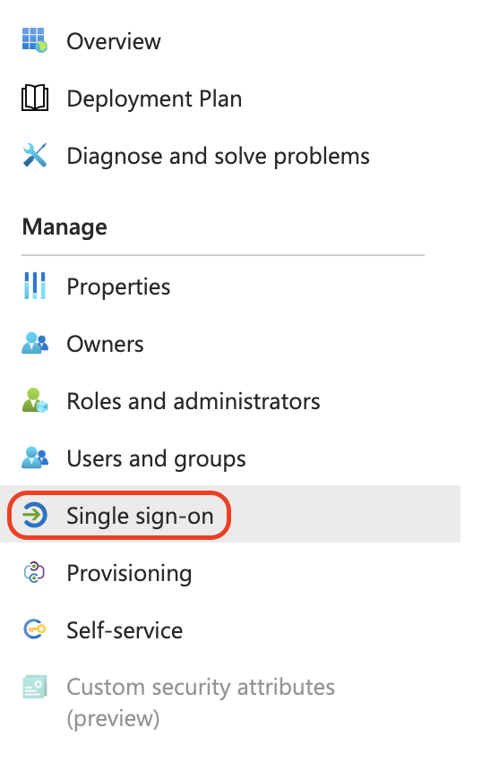 Menu: Single sign-on