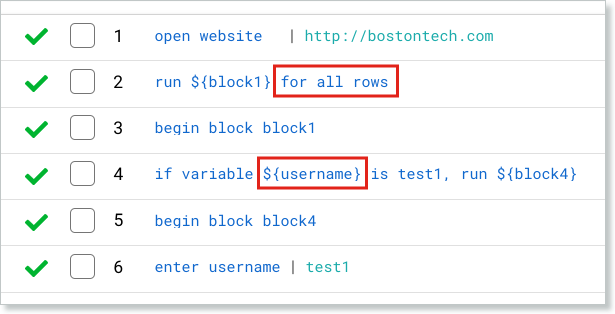 An example of a data-driven parsing action