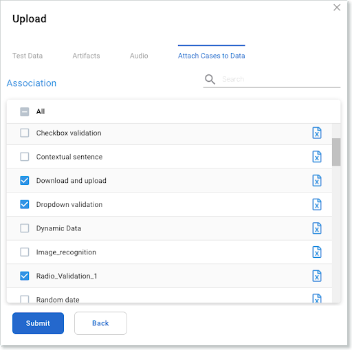 Upload window - Attach Cases to Data tab