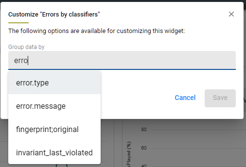 Shows how to customize the errors by classifiers.