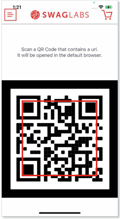 QR code target area example