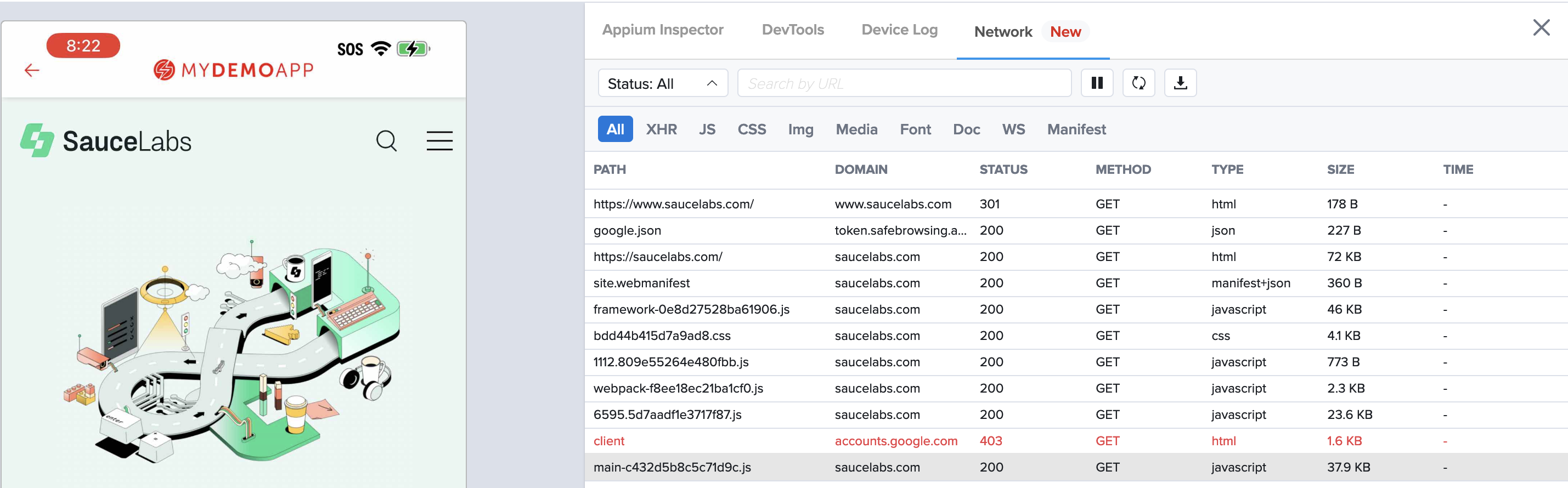 Inspect network logs