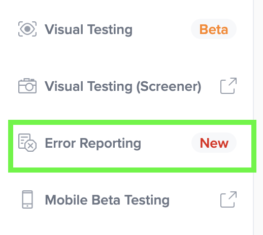 Debug view in Error Reporting