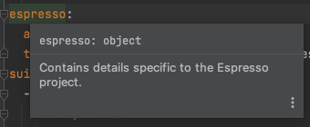 IntelliJ YAML Attribute Description