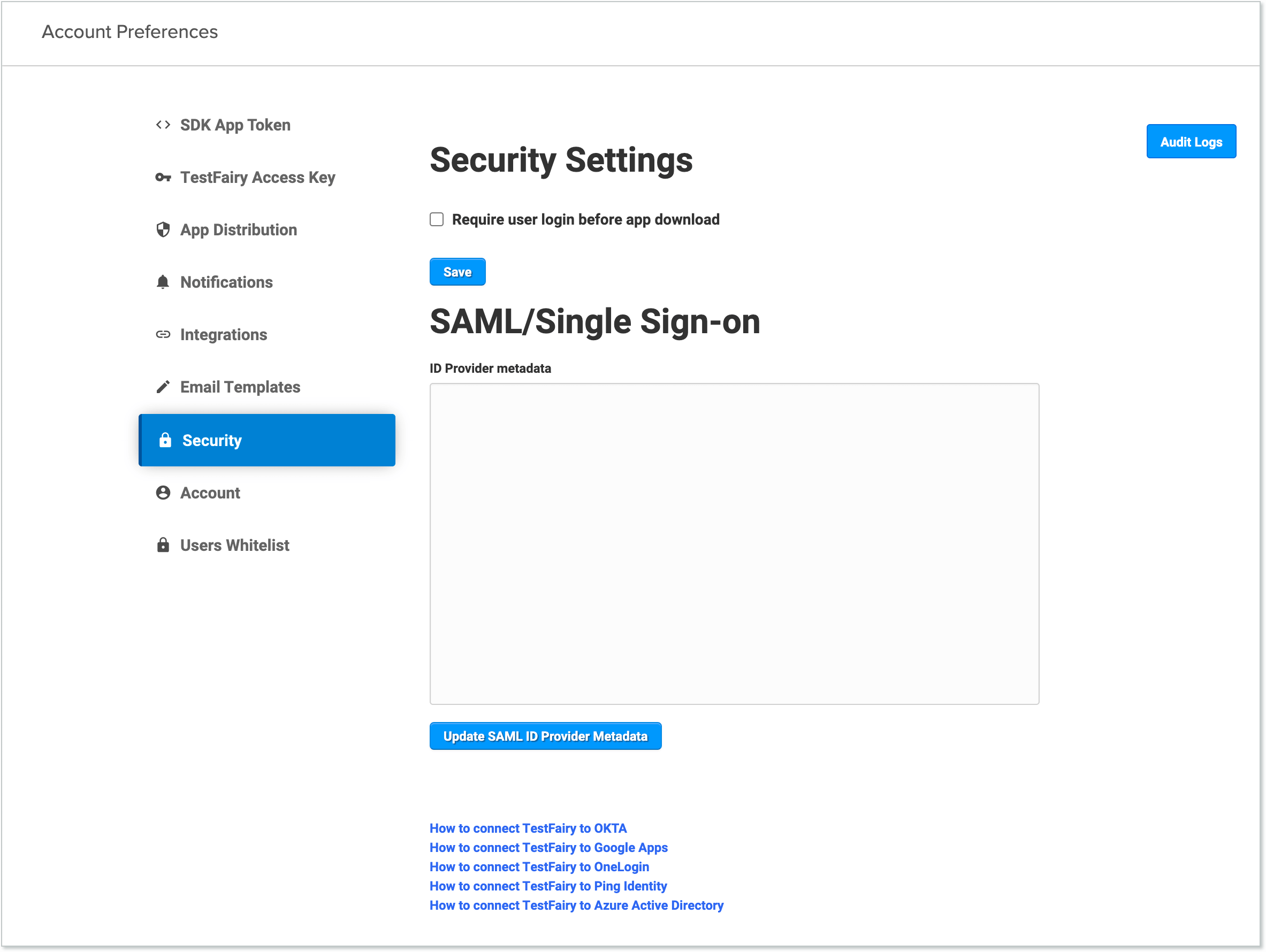 Security page