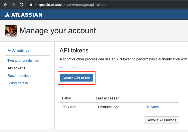 Create Jira API Token