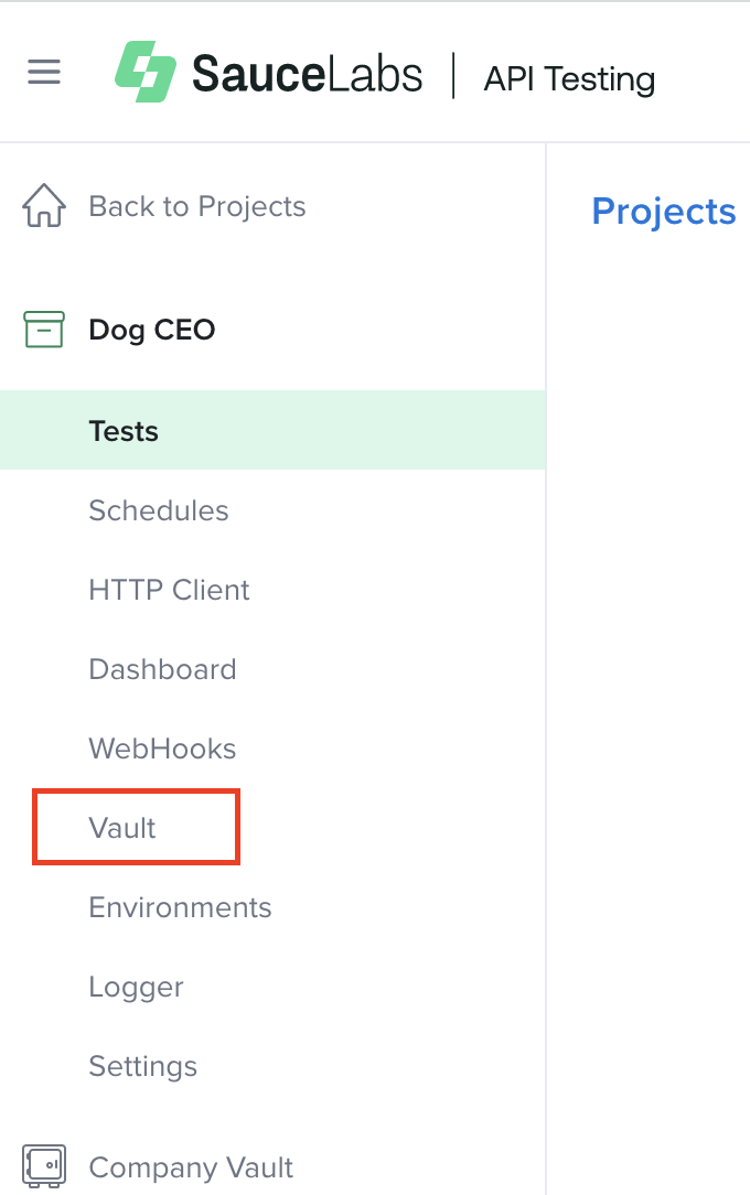 Access Vault from Project View