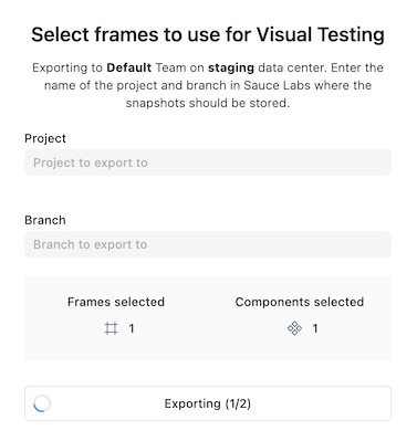 Uploading selected Figma frames and components to Sauce Labs