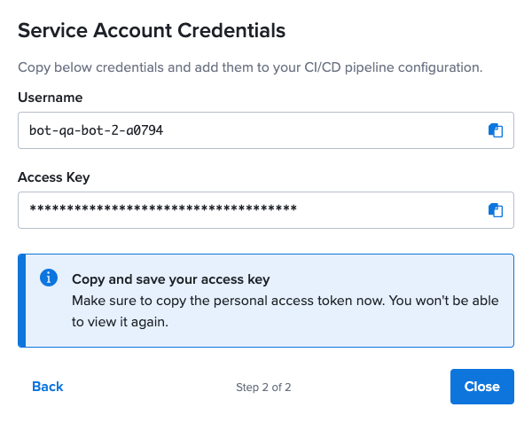 Service Account Creation - Step 2