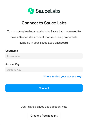 Sauce Labs Connect form